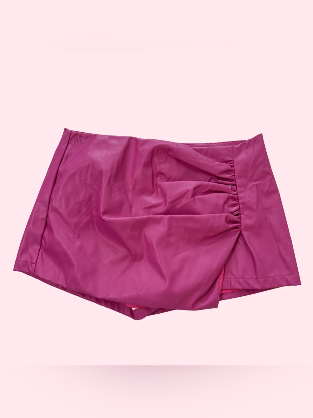 Revolve More To Come Faux Leather Ruched Women’s Pink Skort